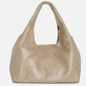 Crystol Mini Crystal Slouchy Hobo Bag Dk-Red